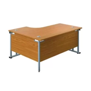Image of Jemini Radial Right Hand Cantilever Desk 1800x1200x730mm Nova Oak/Silver KF807841