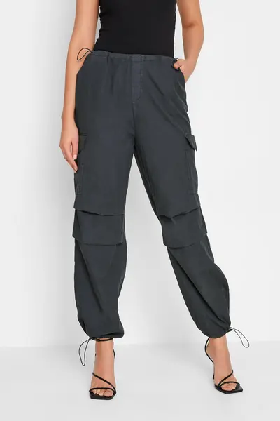 Long Tall Sally Tall Parachute Trousers Black