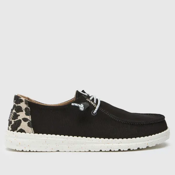 Image of HEYDUDE wendy leopard trainers in Black multi Black Multi UK 4 (EU 37)