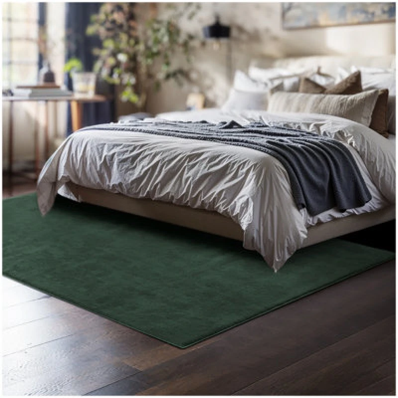 Image of Tectake Rug Zonelle - Short Pile And Ultra-Soft, Rectangular Or Round 120 X 170 Cm - Green