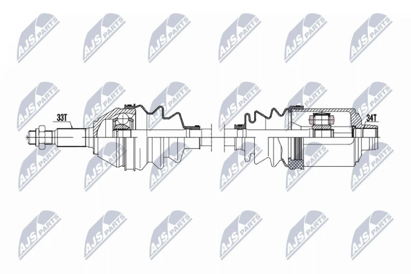 Image of NTY NPW-CH-162 Drive shaft Automatic Transmission, Front Axle Right Drive Shaft (13)