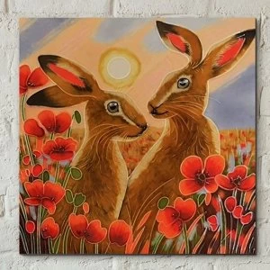 Image of Tile 8x8 Sharing Sundown By Judith Yates Wall Art