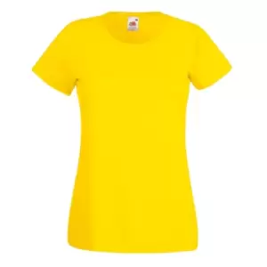 Image of Fruit Of The Loom Ladies/Womens Lady-Fit Valueweight Short Sleeve T-Shirt (Pack Of 5) (2XL) (Yellow)