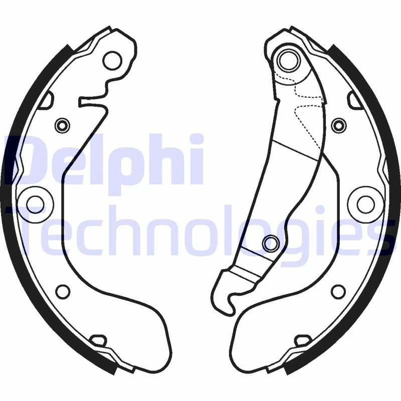Image of DELPHI Brake Shoe Set DELPHI LS2114