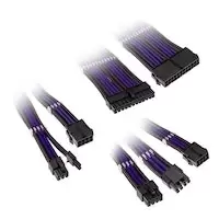 Image of Kolink Core Adept Braided Cable Extension Kit - Jet Black/Titan Purple