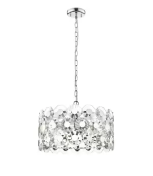 image of Bahamas 6 Light Chrome Crystal Pendant Ceiling Light