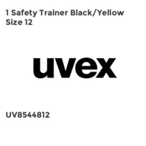 image of 1 Safety Trainer Black/Yellow Size 12