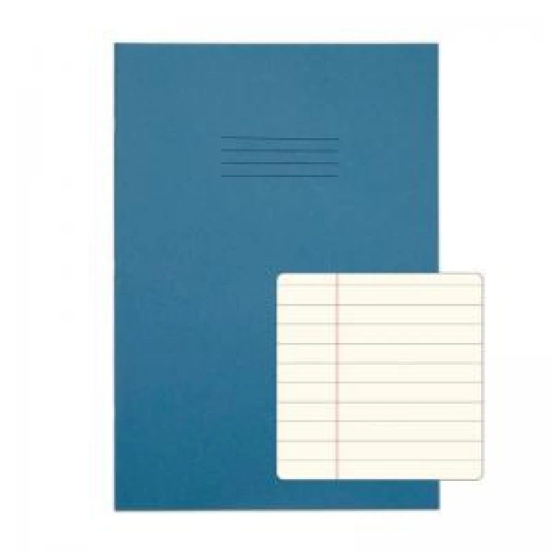 Image of Rhino A4 Special Exercise Book 48 Page Ruled F8M Light Blue with...