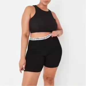 Image of Missguided Mg Branded Cycling Shorts - Black