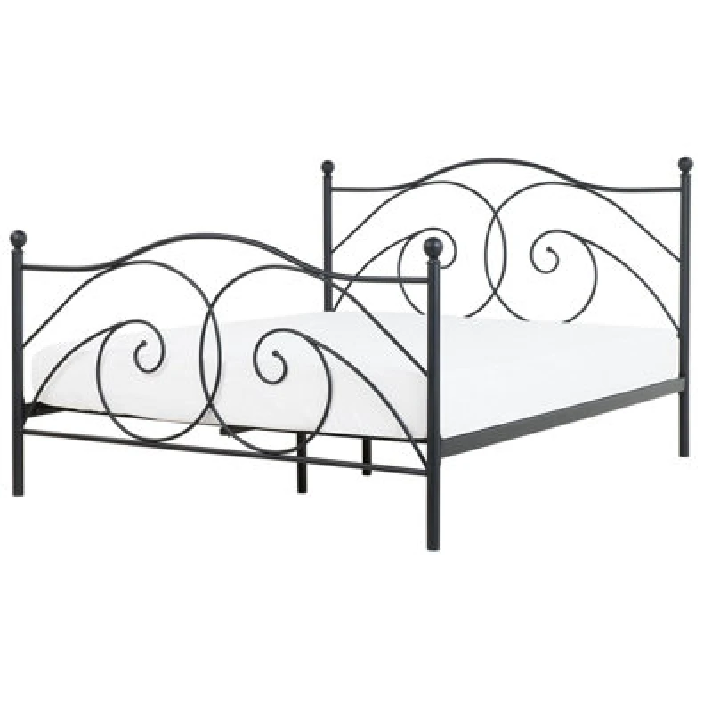 Image of Beliani Bed Metal Dinard 160 X 200 Cm (Eu King Size) Black