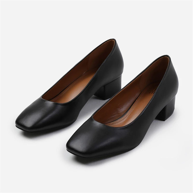 Image of Where's That From 'Seattle' Low Block Heel With Square Toe Black