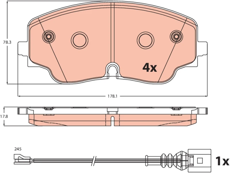 Image of Brake pad set TRW GDB2498