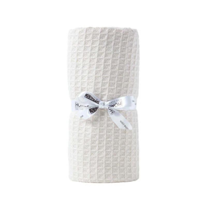 Image of Homescapes Organic Cotton Waffle Baby Blanket Natural, 90 X 112 Cm