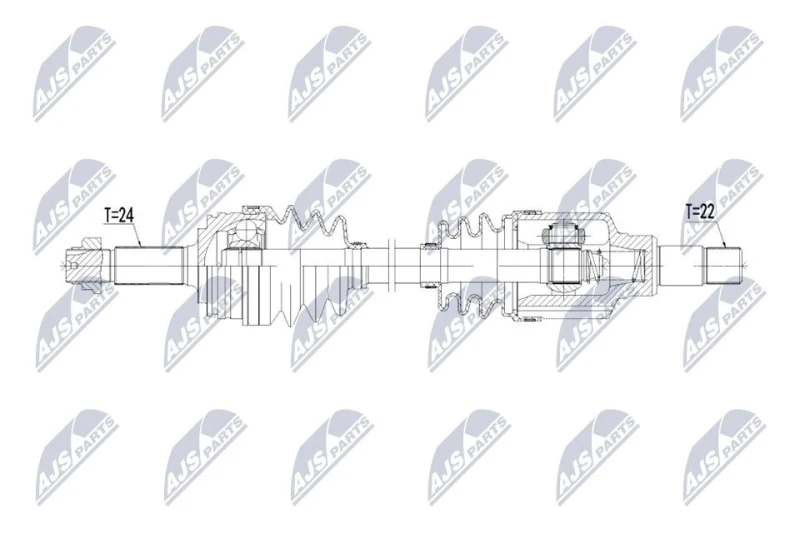 Image of NTY NPW-TY-205 Drive shaft Manual Transmission, Front Axle Left Drive Shaft (13)