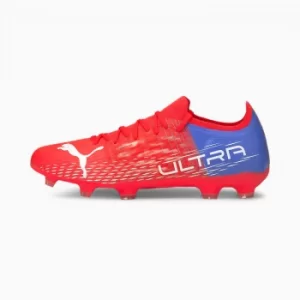 Image of PUMA Ultra 3.3.Fg/Ag Mens Football Boots, Sunblaze/White/Bluemazing, size 10.5, Shoes