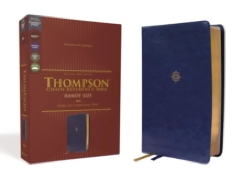 Image of NKJV, Thompson Chain-Reference Bible, Handy Size, Leathersoft, Navy, Red Letter, Comfort Print. Leather / fine binding. By Zondervan Books