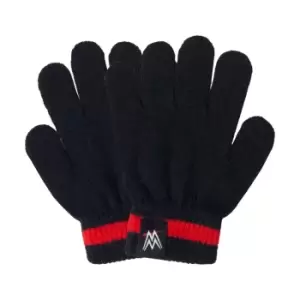 Image of WWE Girls Logo Gloves (One Size) (Black/Red)