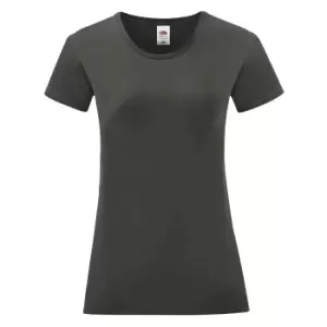 Image of Fruit Of The Loom Womens/Ladies Iconic T-Shirt (L) (Light Graphite)