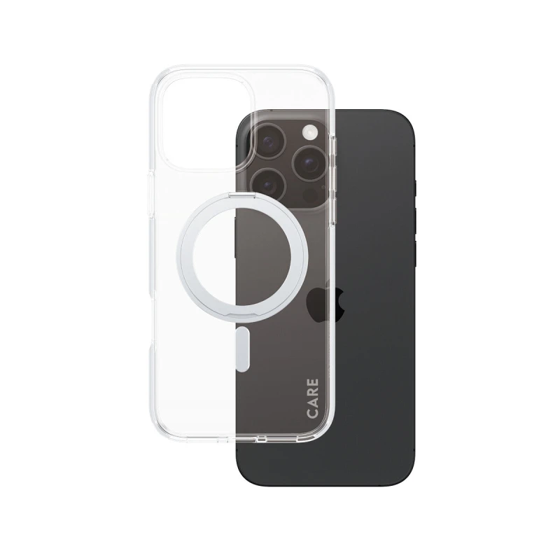 Image of PanzerGlass PanzerGlass CARE by Case Transparent w. Silver Kickstand & MagSafe iPhone 16 Pro Max 1328