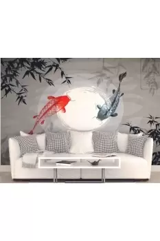 Image of Watercolour Koi Wall Mural
