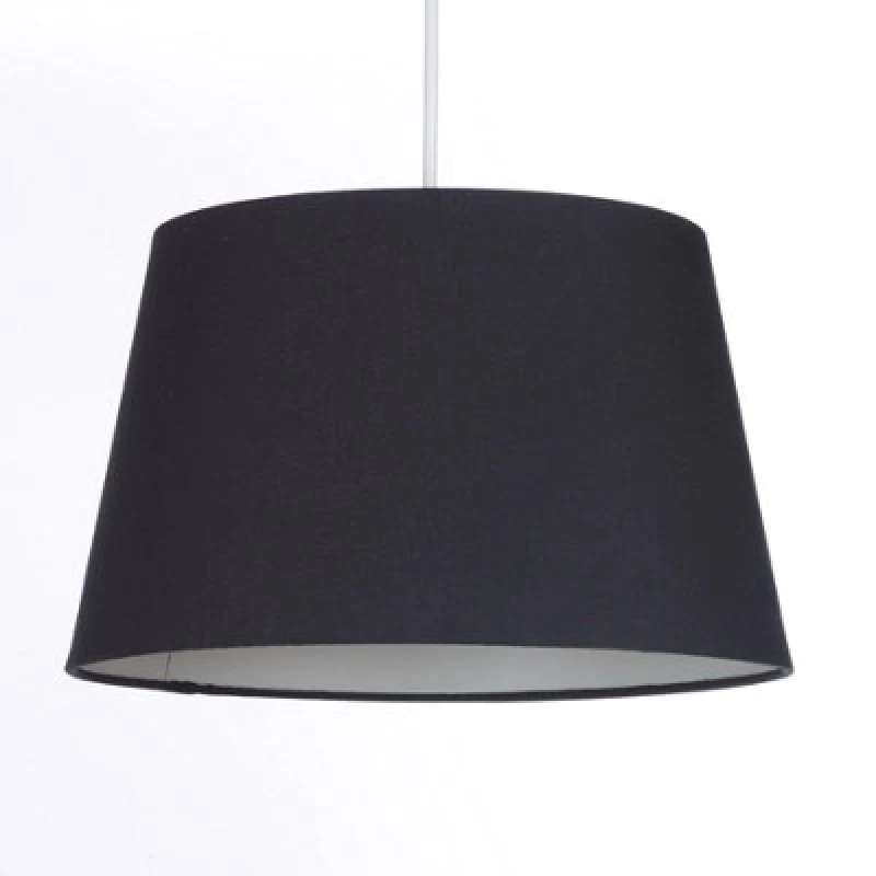 Image of K Living Black Tapered Drum Shade For Ceiling And Table 12 Inch