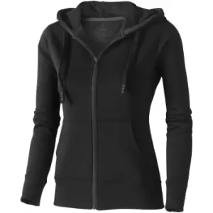 image of Elevate Womens/Ladies Arora Hooded Full Zip Sweater (XL) (Solid Black)