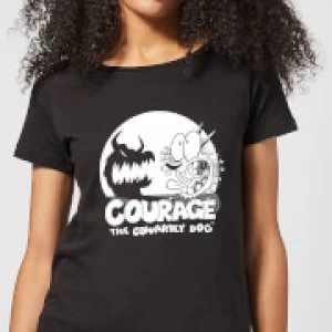 Image of Courage The Cowardly Dog Spotlight Womens T-Shirt - Black