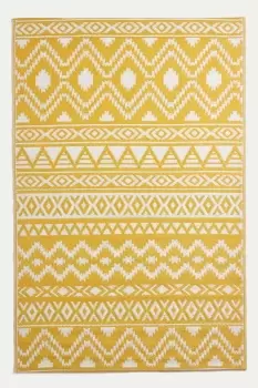 image of Anna Aztec Yellow & White Outdoor Rug