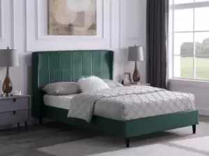 Image of Seconique Amelia 5ft King Size Green Fabric Bed Frame