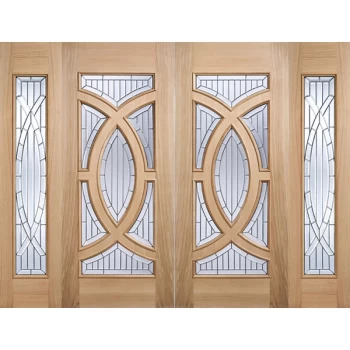Image of LPD Majestic Victorian Unfinished Oak with Bevelled Double Glazing External Front Door - 1981mm x 838mm (78 inch x 33 inch)