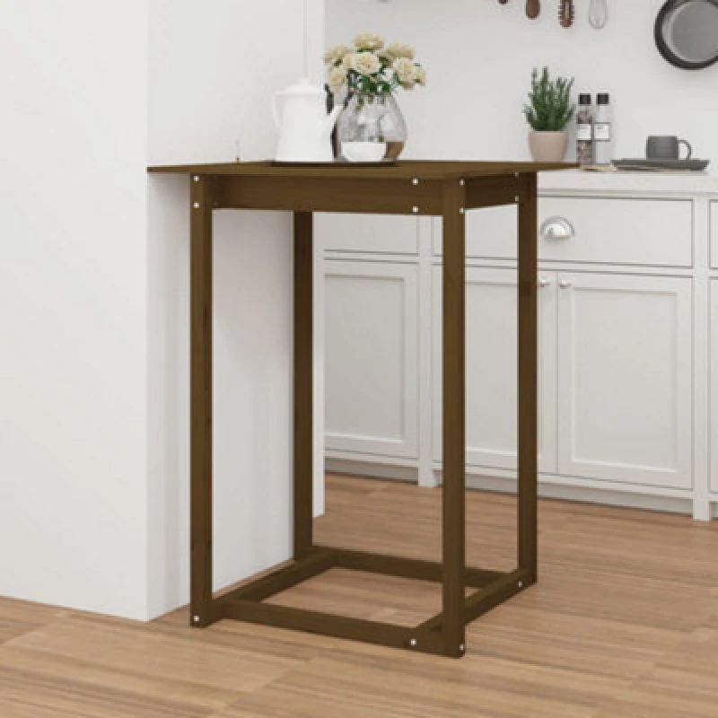 Image of Vidaxl Bar Table Honey Brown 80X80X110 Cm Solid Wood Pine, Brown 822185