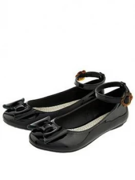 Image of Monsoon Girls Alina Black Patent Ballerina - Black, Size 1 Older