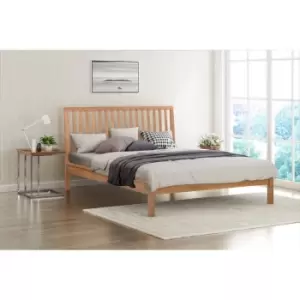 Image of Flintshire Rowley 4ft 6 Double Solid Oak Bed Frame Smoked Oak