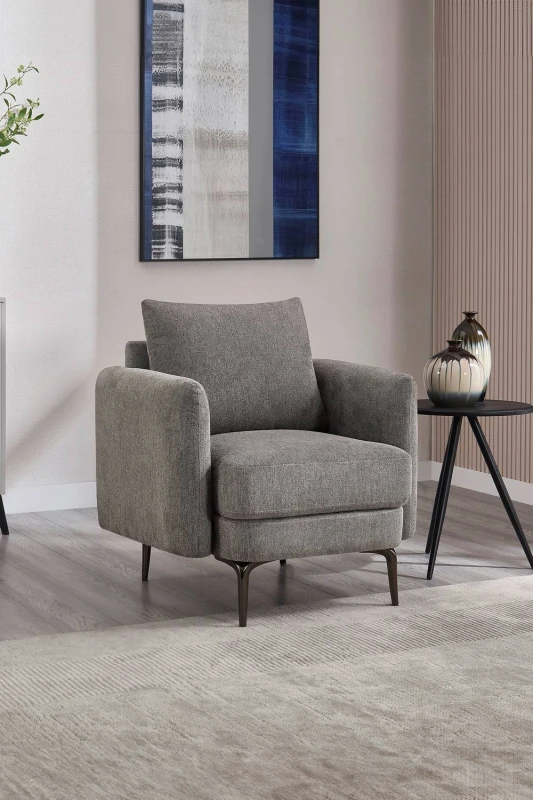 Image of More4Homes Sofia 1 Seater Fabric Sofa Mocha