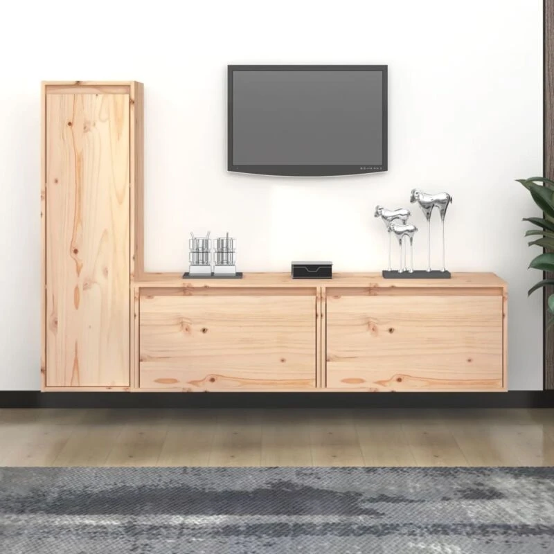 Image of VIDAXL TV Cabinets 3 pcs Solid Wood Pine Vidaxl 8720286927212