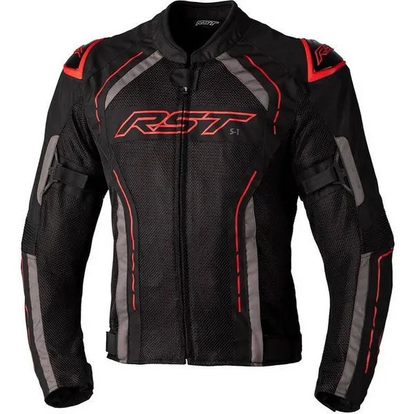 Image of RST S-1 Mesh Jacket Black Red Grey Size 40