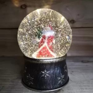 image of Snowtime 18cm LED Christmas Glitter Water Spinner Globe with Santa Scene