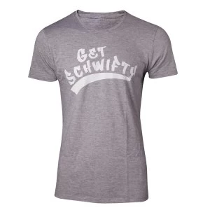 image of Rick and Morty - Get Schwifty Mens Small T-Shirt - Grey