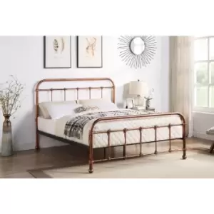 image of Burford Copper Vintage Victorian Style Metal Bed Frame King Size 5ft - Copper