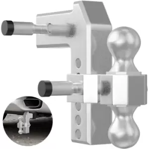 image of VEVOR Adjustable Trailer Hitch, Fits 2.5" Receiver, 6" Drop Ball Mount Hitch w/ Forged Aluminum Shank ＆ Two Iron Balls, 12500 LBS Towing Capacity for