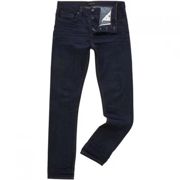 image of Label Lab Lock Skinny Fit Dark Indigo Jeans - Denim Dark Indigo