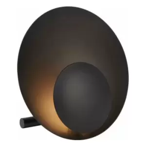 image of Matt Black Small Modern Table Lamp Light - Integrated LED - 3000K Warm White