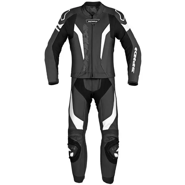 Image of Spidi Laser Touring Short Two Piece Racing Suit White Black Size 58