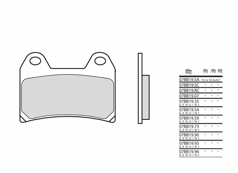 Image of Brembo S.p.A. Street Carbon Ceramic Brake pads - 07BB1907