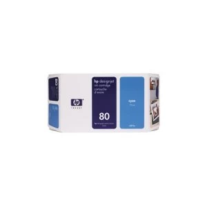 Image of HP 80 Cyan Ink Cartridge 350ml