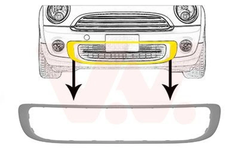 Image of VAN WEZEL Bumper grill VAN WEZEL 0508597