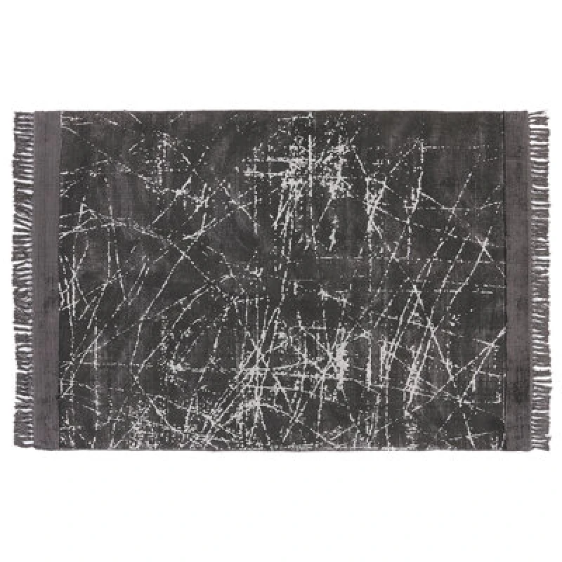 Image of Beliani Rug Hanli Dark Grey 160 X 230 Cm Viscose
