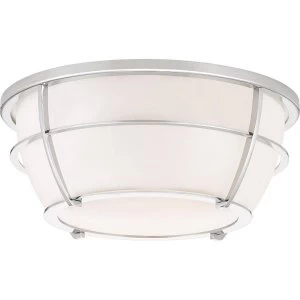 Image of 2 Light Flush Mount - Polished Chrome Finish, E27