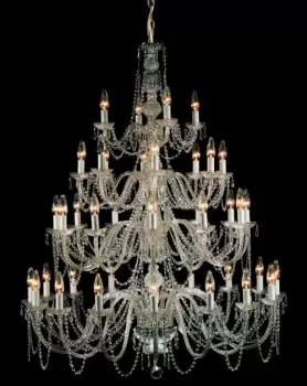 image of Modra 40 Light Polished Chrome Crystal Multi Arm Chandelier