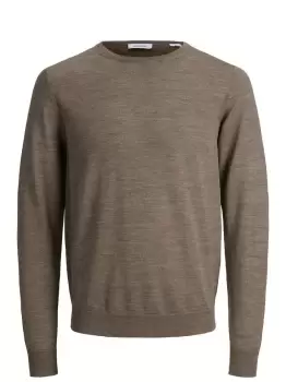 Image of JACK & JONES Merino Wool Knitted Pullover Men Beige